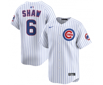 Men's Chicago Cubs #6 Matt Shaw White Home Limited Stitched Baseball Jersey