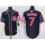 Men's Chicago Cubs #7 Dansby Swanson Black 2025 Independence Day Vapor Premier Limited Stitched Baseball Jersey