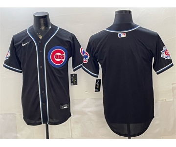 Men's Chicago Cubs Blank 2026 Fashion Replica Black Out Stitched Baseball Jersey