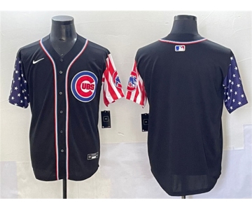 Men's Chicago Cubs Blank Black 2025 Independence Day Vapor Premier Limited Stitched Baseball Jersey