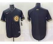 Men's Chicago Cubs Blank Black Gold Limited Stitched Baseball Jersey Men's Chicago Cubs Blank Black Gold Limited Stitched Baseball Jersey