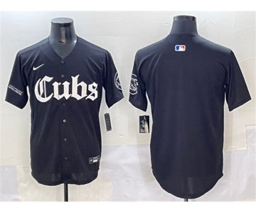 Men's Chicago Cubs Blank Black 'Gothic North Side Edition' Vapor Premier Limited Stitched Baseball Jersey