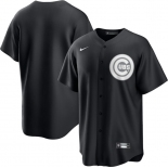 Men's Chicago Cubs Blank Black Lights Out Limited Stitched Baseball Jersey