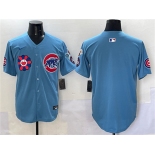 Men's Chicago Cubs Blank Blue 2025 Tokyo Series 2nd Alternate Limited Stitched Baseball Jersey