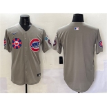 Men's Chicago Cubs Blank Gray 2025 Tokyo Series Limited Stitched Baseball Jersey