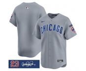 Men's Chicago Cubs Blank Gray 'Ryne Sandberg Tribute' Vapor Limited V3 Stitched Baseball Jersey Men's Chicago Cubs Blank Gray 'Ryne Sandberg Tribute' Vapor Limited V3 Stitched Baseball Jersey