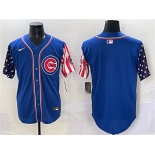 Men's Chicago Cubs Blank Royal 2025 Independence Day Vapor Premier Limited Stitched Baseball Jersey