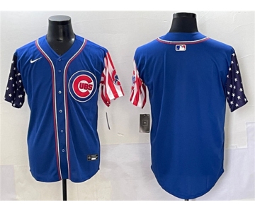 Men's Chicago Cubs Blank Royal 2025 Independence Day Vapor Premier Limited Stitched Baseball Jersey