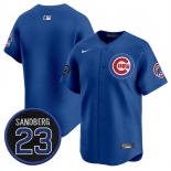 Men's Chicago Cubs Blank Royal 'Ryne Sandberg Tribute' Vapor Limited V2 Stitched Baseball Jersey Men's Chicago Cubs Blank Royal 'Ryne Sandberg Tribute' Vapor Limited V2 Stitched Baseball Jersey