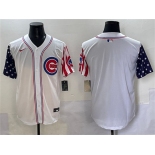 Men's Chicago Cubs Blank White 2025 Independence Day Vapor Premier Limited Stitched Baseball Jersey