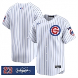 Men's Chicago Cubs Blank White Pinstripe 'Ryne Sandberg Tribute' Vapor Limited V3 Stitched Baseball Jersey Men's Chicago Cubs Blank White Pinstripe 'Ryne Sandberg Tribute' Vapor Limited V3 Stitched Baseball Jersey