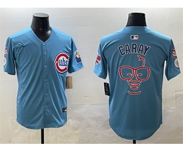 Men's Chicago Cubs Blue Harry Caray 'Holy Cow' Patch 2024-25 2nd Alternate Limited Stitched Baseball Jersey