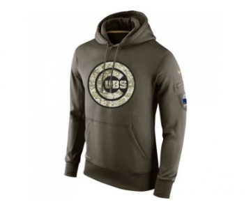 Men's Chicago Cubs Nike Olive Salute To Service KO Performance Hoodie