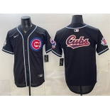 Men's Chicago Cubs Team Big Logo 2026 Fashion Replica Black Out Stitched Baseball Jersey Men's Chicago Cubs Team Big Logo 2026 Fashion Replica Black Out Stitched Baseball Jersey