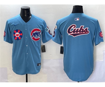 Men's Chicago Cubs Team Big Logo Blue 2025 Tokyo Series 2nd Alternate Limited Stitched Baseball Jersey
