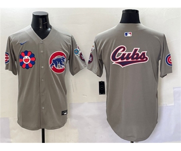 Men's Chicago Cubs Team Big Logo Gray 2025 Tokyo Series Limited Stitched Baseball Jersey