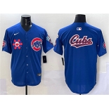Men's Chicago Cubs Team Big Logo Royal 2025 Tokyo Series Limited Stitched Baseball Jersey