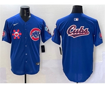 Men's Chicago Cubs Team Big Logo Royal 2025 Tokyo Series Limited Stitched Baseball Jersey
