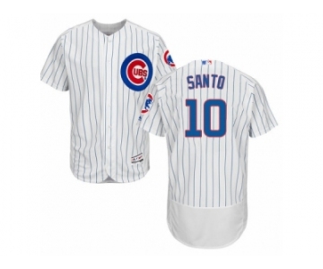 Men's Majestic Chicago Cubs #10 Ron Santo White Flexbase Authentic Collection MLB Jersey