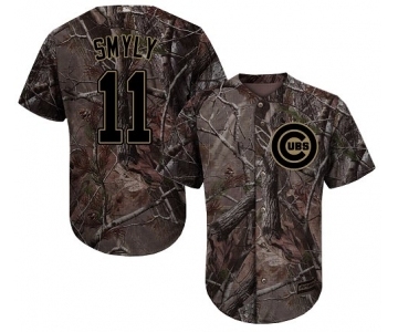 Men's Majestic Chicago Cubs #11 Drew Smyly Authentic Camo Realtree Collection Flex Base MLB Jersey