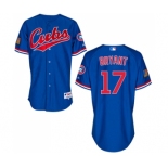 Men's Majestic Chicago Cubs #17 Kris Bryant Authentic Blue 1994 Turn Back The Clock MLB Jersey Men's Majestic Chicago Cubs #17 Kris Bryant Authentic Blue 1994 Turn Back The Clock MLB Jersey
