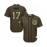 Men's Majestic Chicago Cubs #17 Mark Grace Authentic Green Salute to Service MLB Jersey Men's Majestic Chicago Cubs #17 Mark Grace Authentic Green Salute to Service MLB Jersey