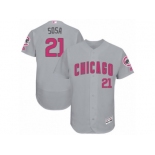 Men's Majestic Chicago Cubs #21 Sammy Sosa Grey Mother's Day Flexbase Authentic Collection MLB Jersey Men's Majestic Chicago Cubs #21 Sammy Sosa Grey Mother's Day Flexbase Authentic Collection MLB Jersey