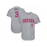Men's Majestic Chicago Cubs #3 David Ross Grey Mother's Day Flexbase Authentic Collection MLB Jersey Men's Majestic Chicago Cubs #3 David Ross Grey Mother's Day Flexbase Authentic Collection MLB Jersey