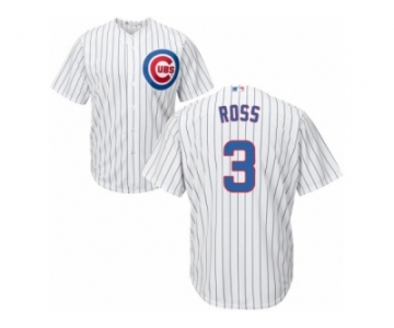 Men's Majestic Chicago Cubs #3 David Ross Replica White Home Cool Base MLB Jersey