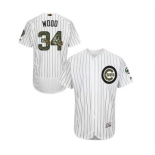 Men's Majestic Chicago Cubs #34 Kerry Wood Authentic White 2016 Memorial Day Fashion Flex Base MLB Jersey