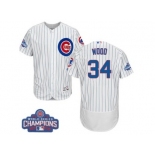 Men's Majestic Chicago Cubs #34 Kerry Wood White 2016 World Series Champions Flexbase Authentic Collection MLB Jersey Men's Majestic Chicago Cubs #34 Kerry Wood White 2016 World Series Champions Flexbase Authentic Collection MLB Jersey