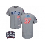 Men's Majestic Chicago Cubs #37 Travis Wood Grey 2016 World Series Bound Flexbase Authentic Collection MLB Jersey Men's Majestic Chicago Cubs #37 Travis Wood Grey 2016 World Series Bound Flexbase Authentic Collection MLB Jersey