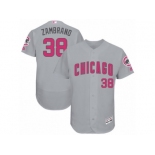 Men's Majestic Chicago Cubs #38 Carlos Zambrano Grey Mother's Day Flexbase Authentic Collection MLB Jersey Men's Majestic Chicago Cubs #38 Carlos Zambrano Grey Mother's Day Flexbase Authentic Collection MLB Jersey