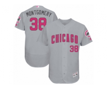 Men's Majestic Chicago Cubs #38 Mike Montgomery Grey Mother's Day Flexbase Authentic Collection MLB Jersey