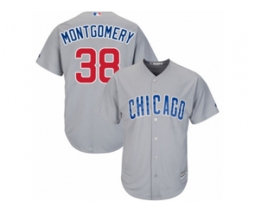 Men's Majestic Chicago Cubs #38 Mike Montgomery Replica Grey Road Cool Base MLB Jersey