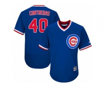 Men's Majestic Chicago Cubs #40 Willson Contreras Replica Royal Blue Cooperstown Cool Base MLB Jersey