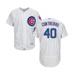 Men's Majestic Chicago Cubs #40 Willson Contreras White Home Flexbase Authentic Collection MLB Jersey Men's Majestic Chicago Cubs #40 Willson Contreras White Home Flexbase Authentic Collection MLB Jersey