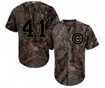 Men's Majestic Chicago Cubs #41 John Lackey Authentic Camo Realtree Collection Flex Base MLB Jersey