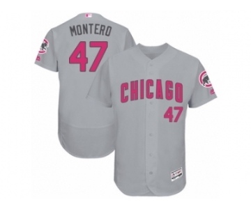 Men's Majestic Chicago Cubs #47 Miguel Montero Grey Mother's Day Flexbase Authentic Collection MLB Jersey