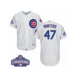 Men's Majestic Chicago Cubs #47 Miguel Montero White 2016 World Series Champions Flexbase Authentic Collection MLB Jersey Men's Majestic Chicago Cubs #47 Miguel Montero White 2016 World Series Champions Flexbase Authentic Collection MLB Jersey