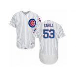 Men's Majestic Chicago Cubs #53 Trevor Cahill White Flexbase Authentic Collection MLB Jersey Men's Majestic Chicago Cubs #53 Trevor Cahill White Flexbase Authentic Collection MLB Jersey
