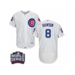 Men's Majestic Chicago Cubs #8 Andre Dawson White 2016 World Series Bound Flexbase Authentic Collection MLB Jersey Men's Majestic Chicago Cubs #8 Andre Dawson White 2016 World Series Bound Flexbase Authentic Collection MLB Jersey