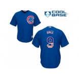Men's Majestic Chicago Cubs #9 Javier Baez Authentic Royal Blue USA Flag Fasion MLB Jersey Men's Majestic Chicago Cubs #9 Javier Baez Authentic Royal Blue USA Flag Fasion MLB Jersey