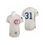 Men's Mitchell and Ness Chicago Cubs #31 Greg Maddux Authentic Cream 1969 Throwback MLB Jersey Men's Mitchell and Ness Chicago Cubs #31 Greg Maddux Authentic Cream 1969 Throwback MLB Jersey