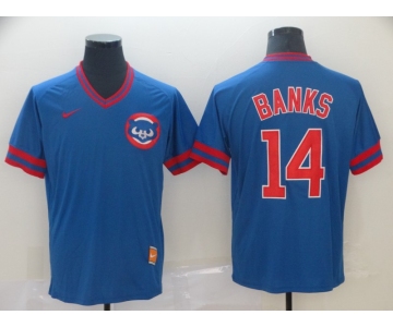 Men's Nike Chicago Cubs #14 Ernie Banks Blue M&N MLB Jersey