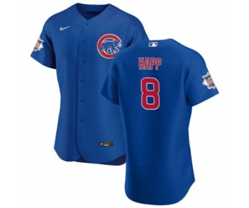 Men's Nike Chicago Cubs #8 Ian Happ Royal Alternate 2020 Authentic Player Baseball Jersey