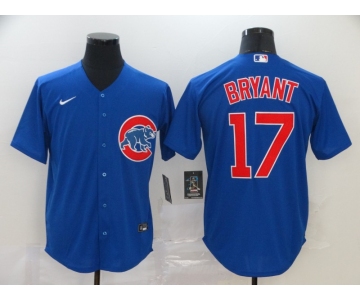 Nike Men's Chicago Cubs #17 Kris Bryant Blue Authentic Cool Base Baseball Jersey
