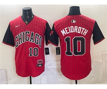 Men's Chicago White Sox #10 Chase Meidroth Red Black 2025 City Connect Limited Stitched Baseball Jersey