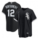 Men's Chicago White Sox #12 Colson Montgomery Black Cool Base Stitched Jersey