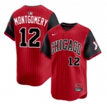 Men's Chicago White Sox #12 Colson Montgomery Red Black 2025 City Connect Limited Stitched Baseball Jersey